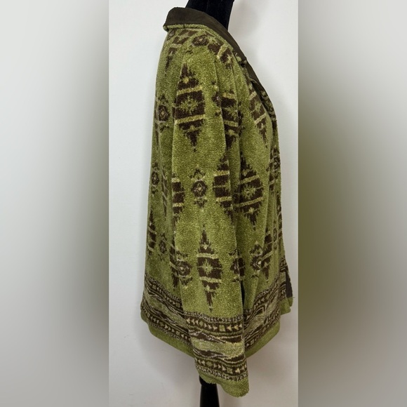 Women’s Tsunami olive green and brown long sleeve button front barn jacket small - Picture 4 of 9